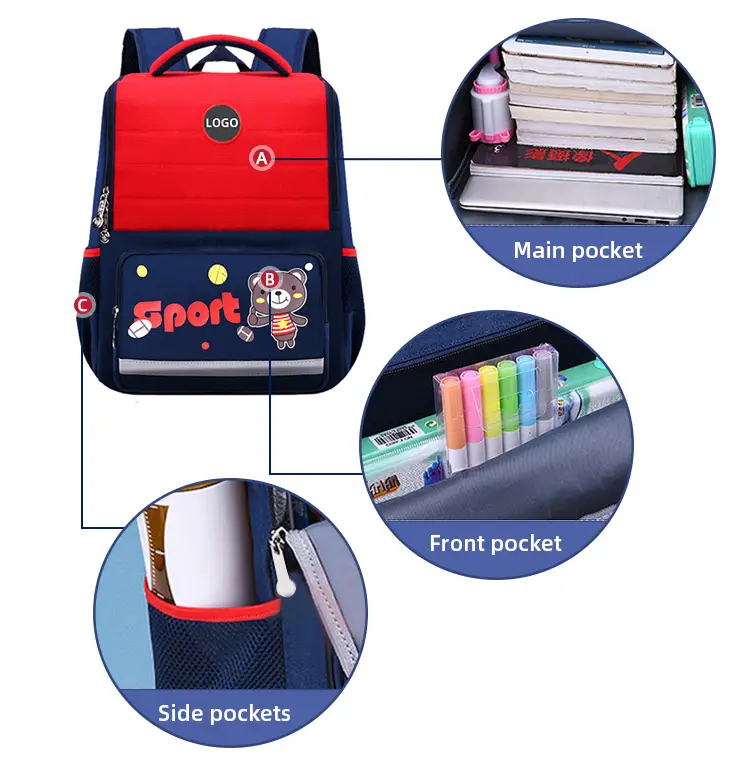 Custom logo color and graphics for OEM kids backpacks – BEARKY SZ13